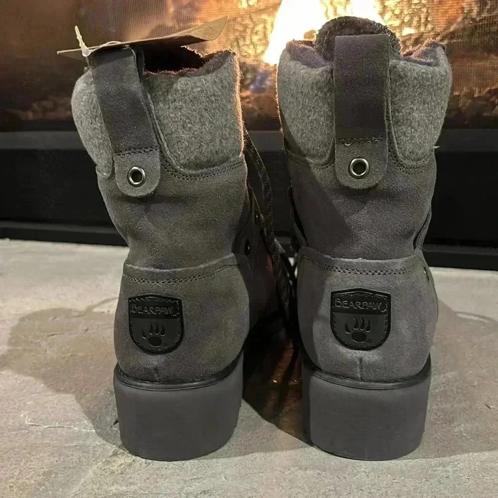 BEARPAW Alicia Never wet boots, cow suede upper, sheepskin foot bed,rugged sole
